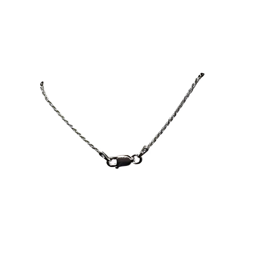 White gold plated loose rope chain necklace.