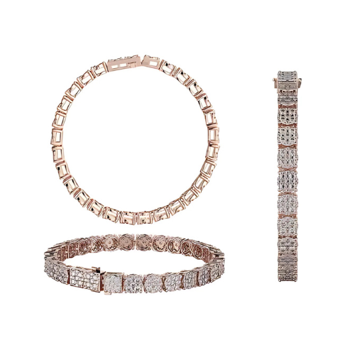 4-7 1/2 ctw lab created diamond bracelet in solid 10kt gold.