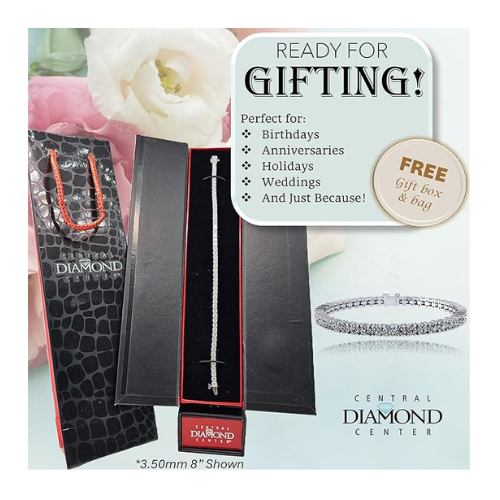 Simulated Diamond Tennis Bracelet, Pure Brilliance Zirconia, Sterling Silver 5.0ct, 7.50ct, 10ct, 17.50ct, 22ct