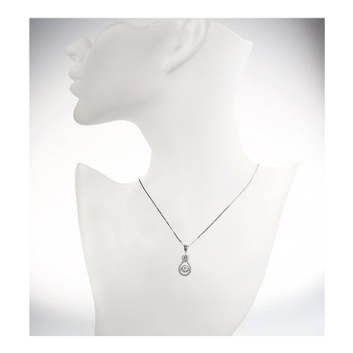 Heart & Pear Dancing Gemstone Necklace for Women 925 Sterling Silver & Pure Brilliance Zirconia