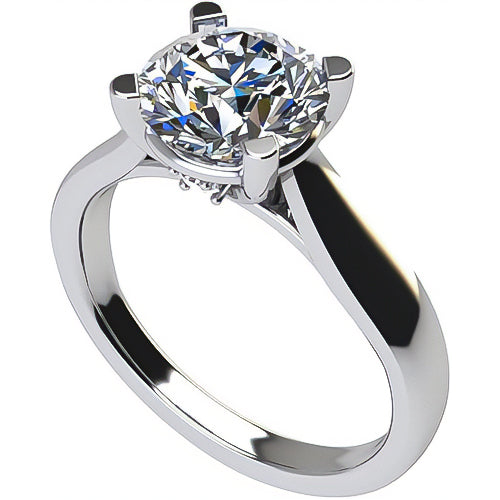 Silver cushion cut solitaire with a 4ct stone
