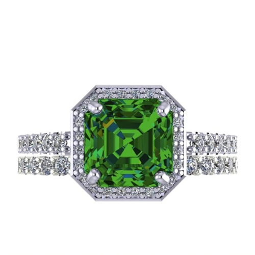 NANA Jewels Sterling Silver Asscher Cut Wedding Set Engagement Rings for Women - Choose Simulated Morganite, Citrine, Aquamarine & More