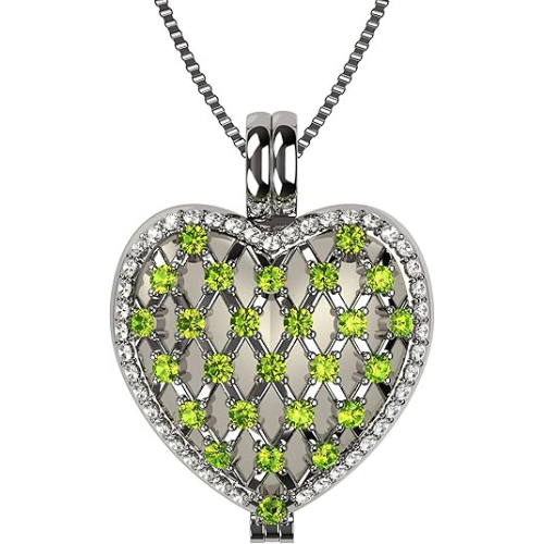 Front view of heart of hearts locket necklace.