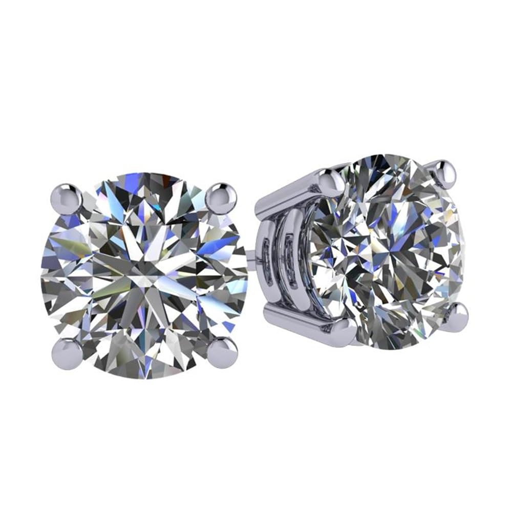 Central Diamond Center 14K Hypoallergenic Solid Gold Post Swarovski Zirconia Stud Earrings-Premium Comfort, No Irritation-Classic Gift for Sensitive Ears (Various Sizes)