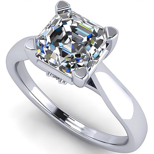 NANA Jewels 1to4ct Simulated Diamond Engagement ring Asscher Solitaire Lucita Cz & Silver