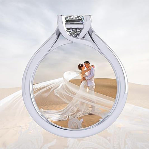 NANA Jewels 1 to4ct Simulated Diamond Engagement ring Princess Solitaire Lucita Cz & Silver