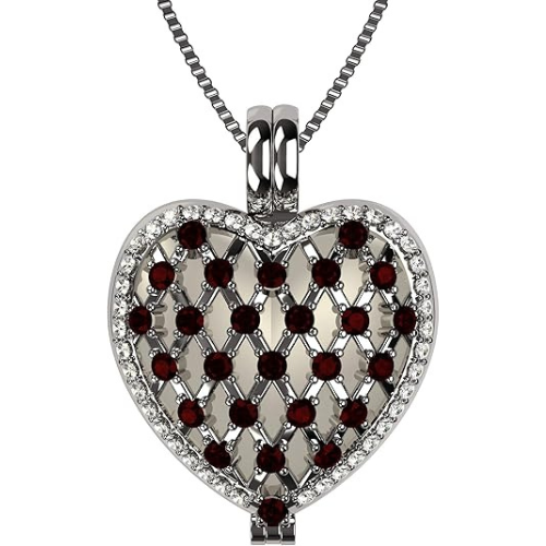 Heart of Hearts Birthstone Locket Necklace.