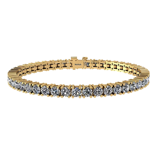 Close-up of 7.50ct simulated diamond tennis bracelet.