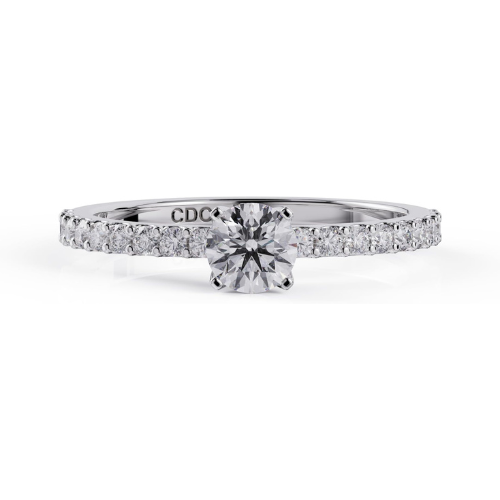 CVD Lab Grown Diamond Engagement Ring - 10K Solid Gold, Round Cut Solitaire, 0.50ct-2.00ct, G-H/VS-SI Clarity