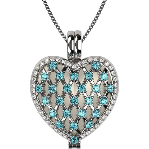 Central Diamond Center birthstone locket open.