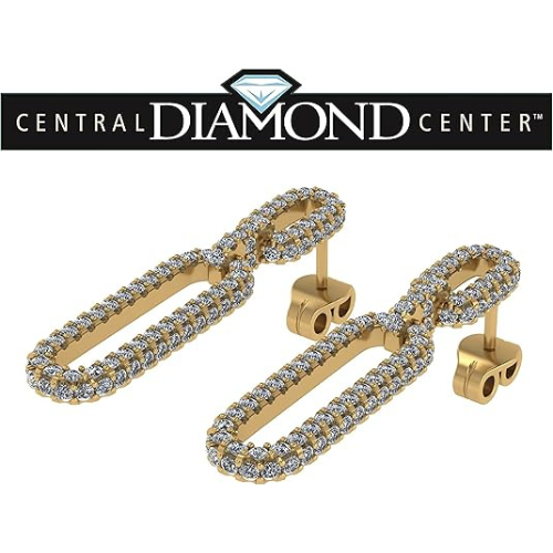 Close-up of sparkling yellow gold plated oval earrings.