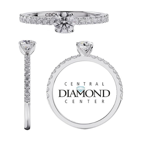 Round cut solitaire ring with a 1.00ct CVD diamond