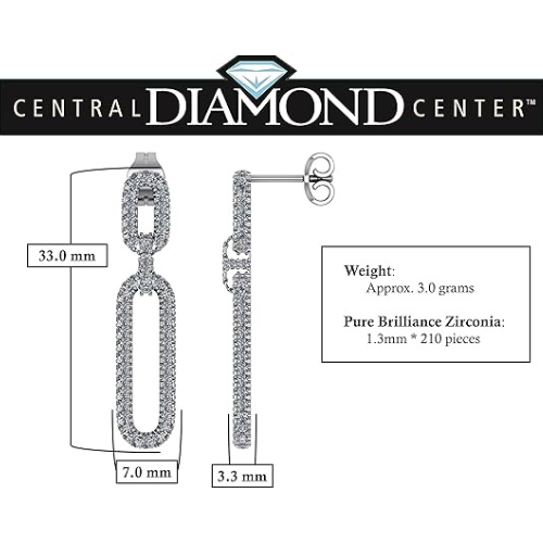 Pure Brilliance Zirconia on modern oval earrings.