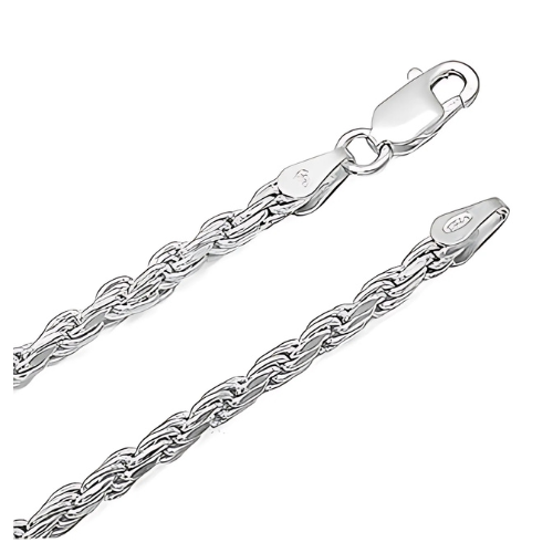 Yellow gold plated Italian loose rope chain texture.