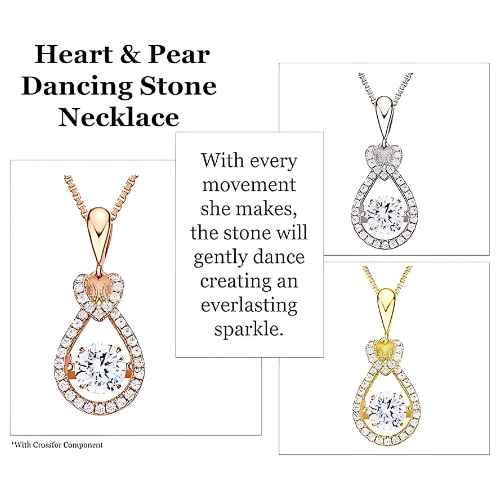 925 Sterling Silver Pure Brilliance CZ heart pear pendant.