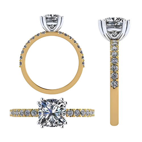 NANA Jewels 1.5-3CT Platinum Plated Sterling Silver Rings CZ Cubic Zirconia Cushion Cut Engagement Rings | 10K 14K Solid Gold