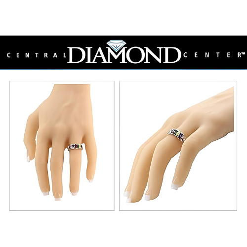 Hand wearing Sterling Silver Oval Rope Mothers Ring.