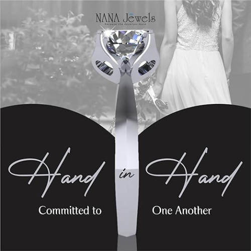 NANA Jewels 2.00ct-3.00ct Simulated Diamond Zirconia Engagement Ring Round Cut Heart & Soul Solitaire Sterling Silver