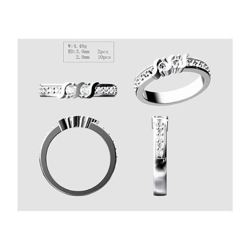 Central Diamond Center S-Bar w/Sides Couple's Ring with Simulated Birthstones in Sterling Silver, 10K or 14k Solid GOLD