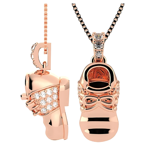 Central Diamond Center baby shoe charm, side view.