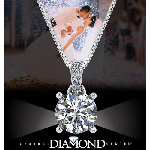 Sterling Silver necklace with sparkling round CZ solitaire.