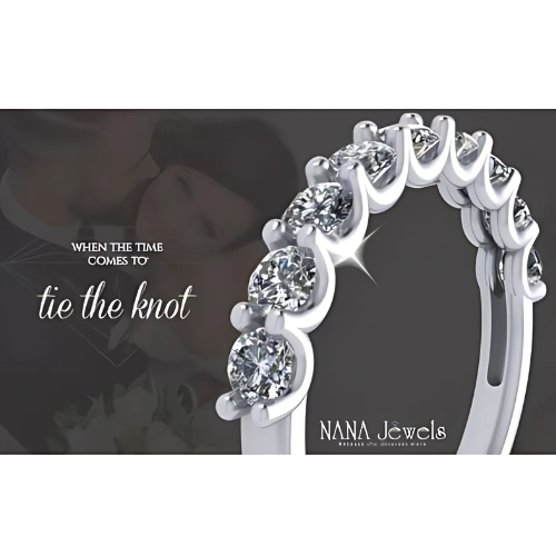 Detailed close-up of a 14K gold simulated diamond ring.