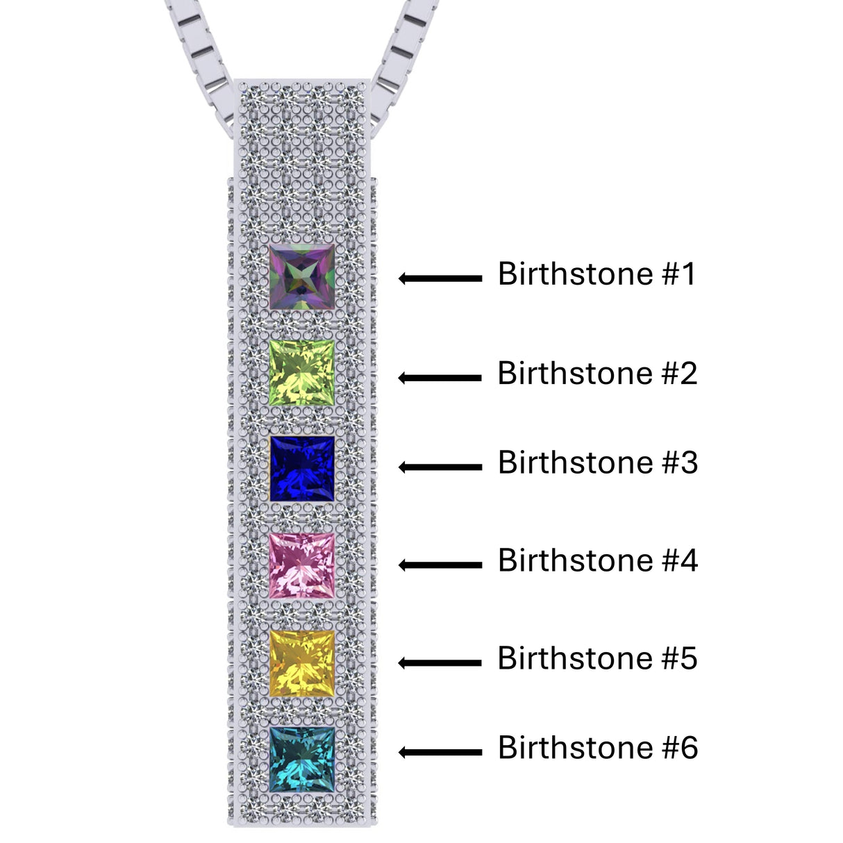 Front view of a princess mothers pendant.