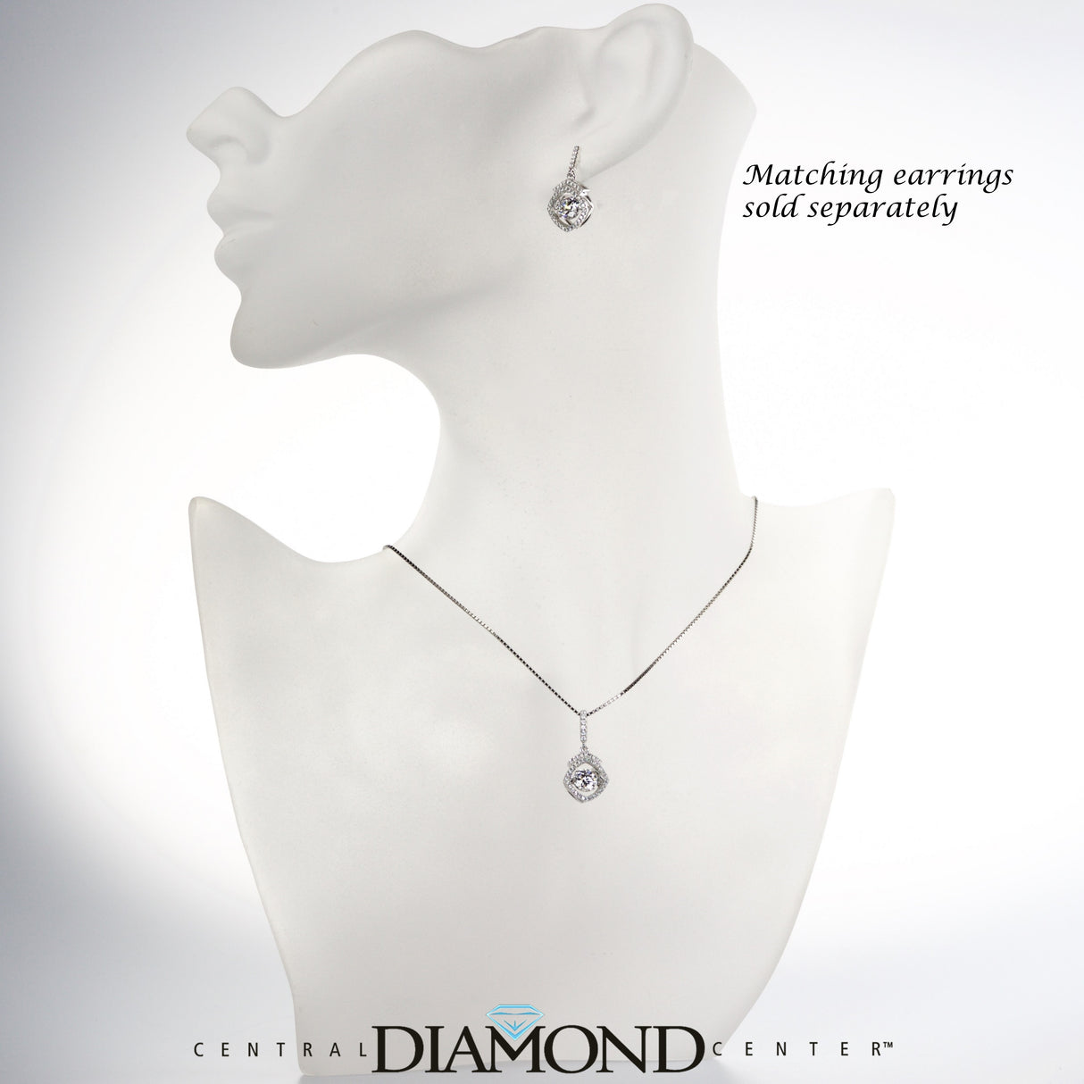 Detail of Pure Brilliance Zirconia in square halo.