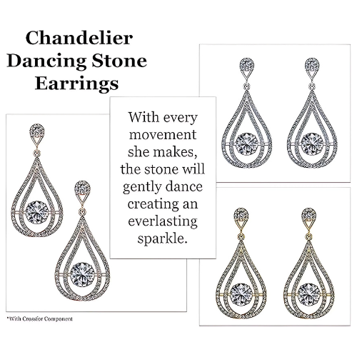 Model wearing sterling silver chandelier drop earrings.