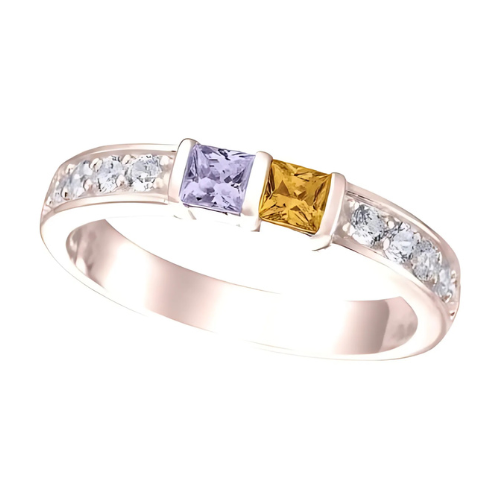 Central Diamond Center princess cut couples ring.