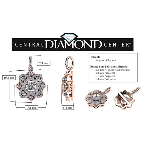 Womens pendant with Pure Brilliance CZ dancing flower.