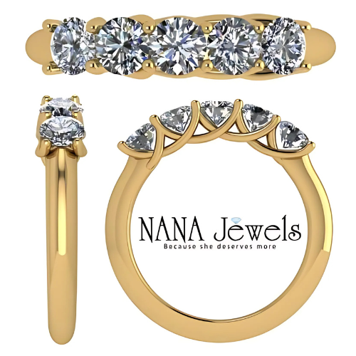 Angled shot of a stunning simulated diamond wedding ring.