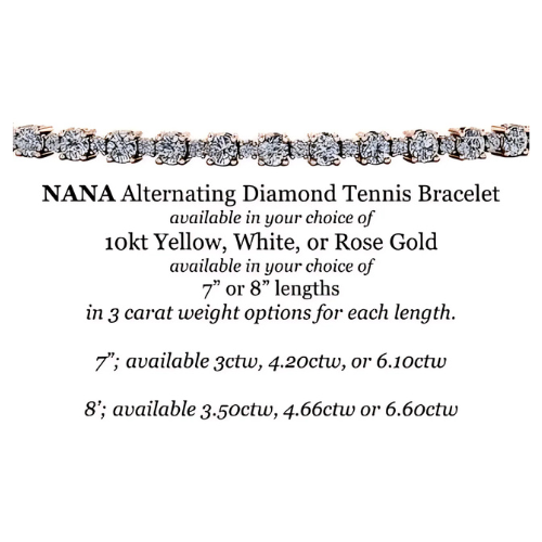 Women's lab grown diamond tennis bracelet.