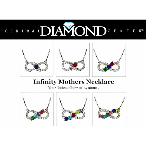 Close-up of 14K Gold Infinity Birthstone Necklace.