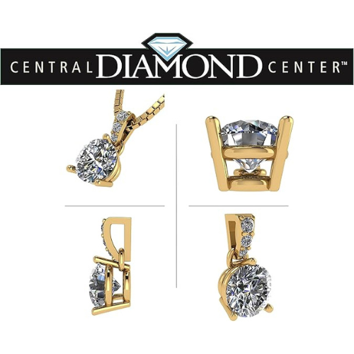 Sterling silver 3 prong solitaire pendant.