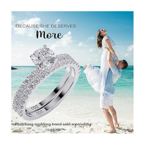 CVD diamond solitaire ring in a 10K gold setting