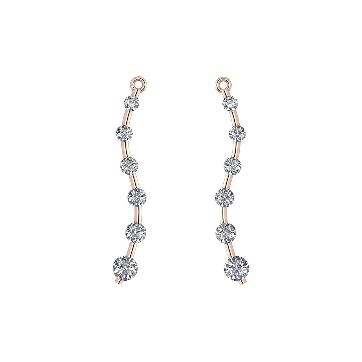 Earring Jacket for Stud Earrings in Solid 925 Sterling Silver made with Pure Brilliance Zirconia CZ