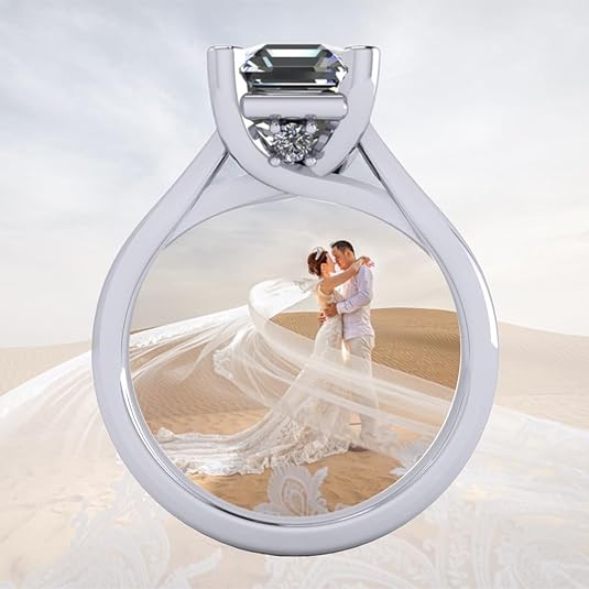 NANA Jewels 1to4ct Simulated Diamond Engagement ring Asscher Solitaire Lucita Cz & Silver