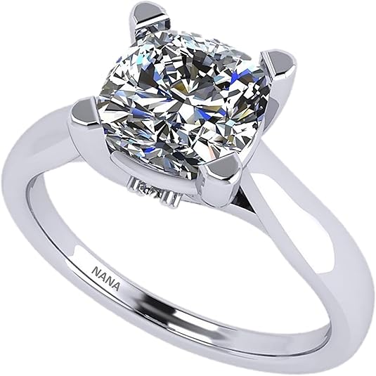 NANA Jewels 1.00-4.00ct Lucita Cushion & Princess Cut Solitaire Wedding Engagement Ring Series, 10K Gold w/Cubic Zirconia Simulated Diamond(B)