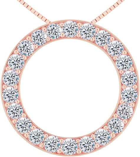 Central Diamond Center Sterling Silver Circle of Life Pendant Necklace β 5.00 Carat Cubic Zirconia (27 Stones, 3.50mm Each) β 925 Silver, 5g β Eternal Love Jewelry for Women