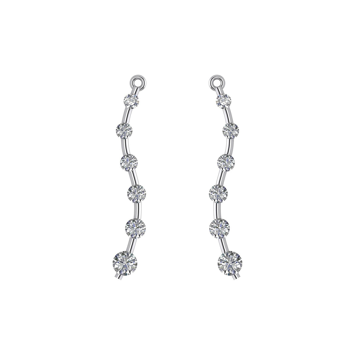 Earring Jacket for Stud Earrings in Solid 925 Sterling Silver made with Pure Brilliance Zirconia CZ