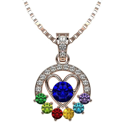 Personalized heart in circle pendant for mom.