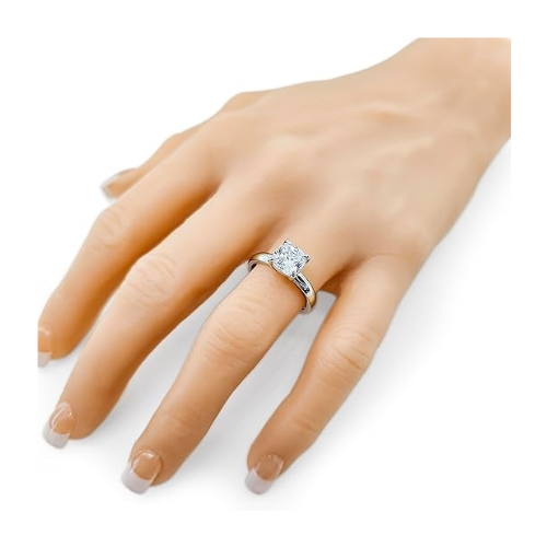 Solid sterling silver simulated diamond ring.