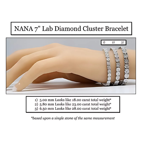 Gold tennis bracelet for women with lab created diamonds.