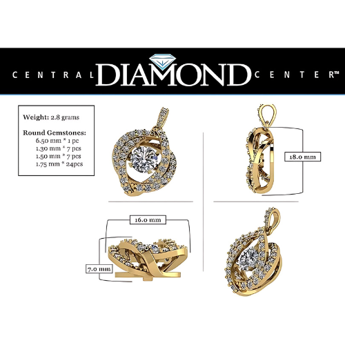 Swirl Dancing Gemstone Necklace on a jewelry display.