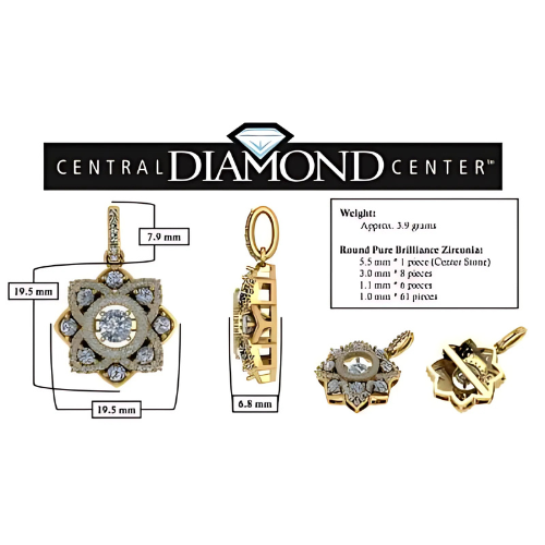 Dancing gemstone flower necklace on a jewelry display.