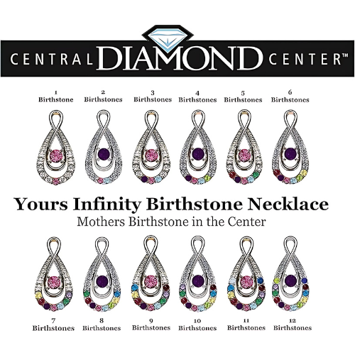 Yours Infinity Mother & Child necklace with 3 birthstones.