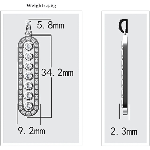 Side view of a 3.00ctw Sterling Silver princess cut CZ stud.