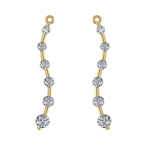 Earring Jacket for Stud Earrings in Solid 925 Sterling Silver made with Pure Brilliance Zirconia CZ