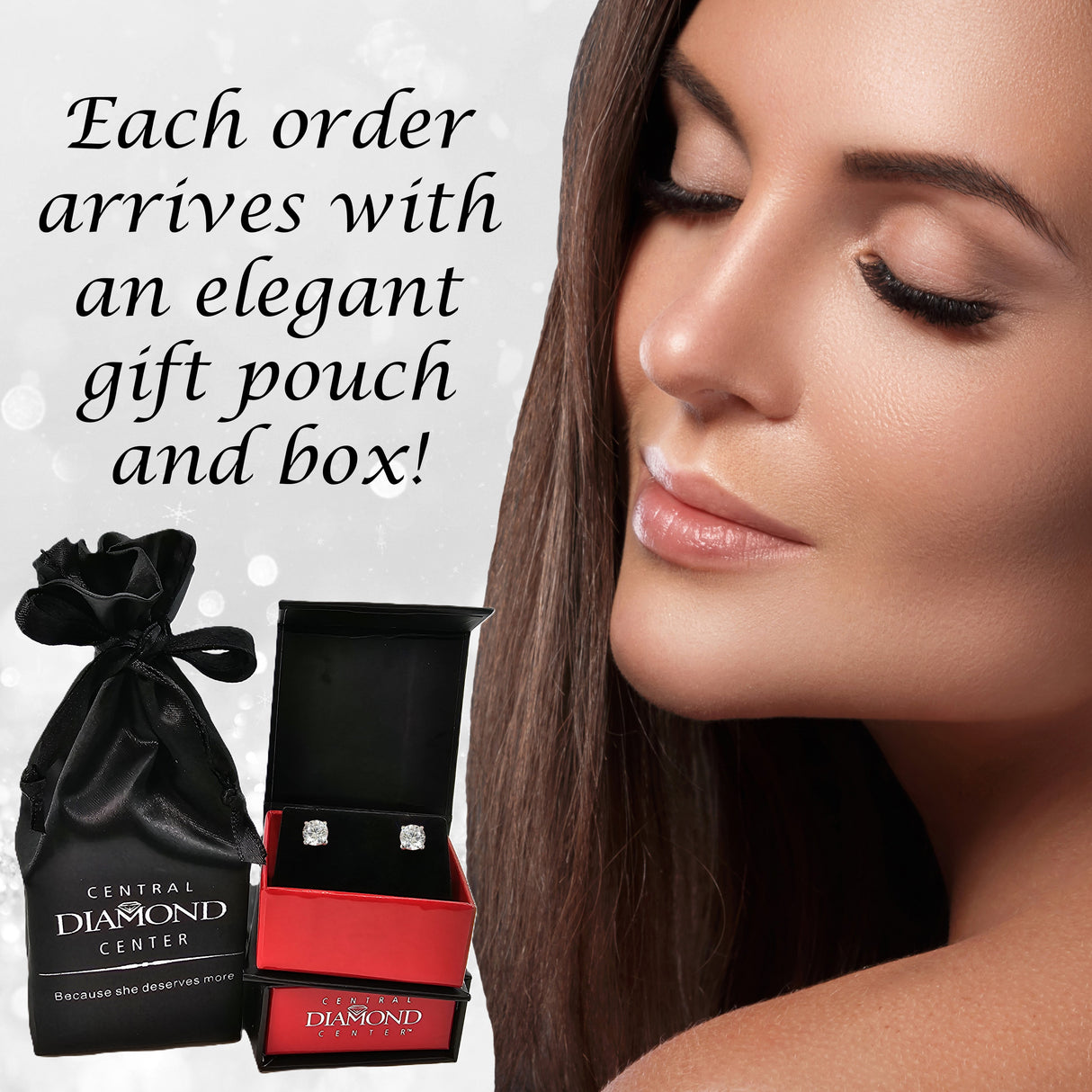 Central Diamond Center Round Cut CVD Lab-grown Diamond Stud Earrings 14K solid Gold from 0.20ct to 2.00ct E-F VS-SI